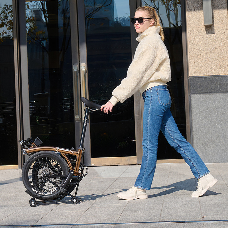 Nuova bici LP Litepro BMX pieghevole a tre stadi Bicicletta portatile da viaggio all'aperto a 9 velocità Bicicletta per adulti Bicicletta per bambini